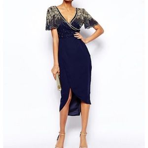 Virgos Lounge Julisa Embellished wrap midi dress
